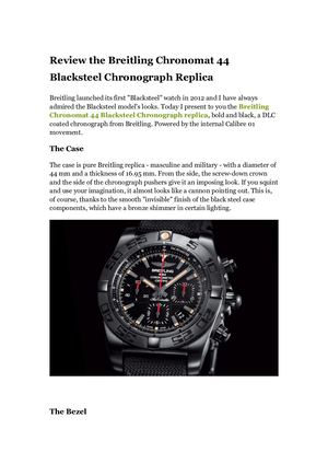 Review The Breitling Chronomat 44 Blacksteel Chronograph Replica