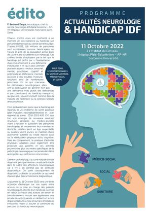 Programme Actualités Neurologie Et Handicap Idf