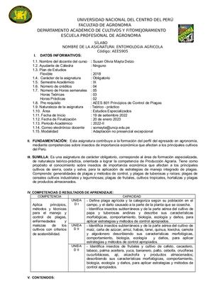 Aees 905 Entomología Agrícola