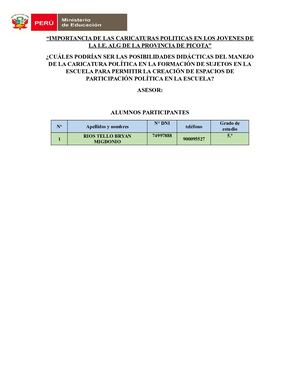 Importancia De Las Caricaturas Politicas En Los Jovenes De La I