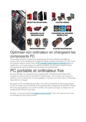 Optimiser son ordinateur en changeant les composants PC : comment faire ?