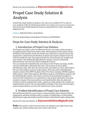 Propel Case Study Solution Analysis