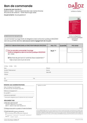 Bdc droits et obligations dans la fonction publique 2022/2023