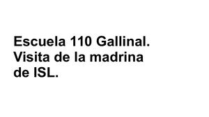 Escuela 110 Gallinal. Visita De La Madrina De ISL