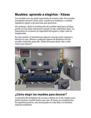 Muebles Aprende A Elegirlos - Këssa
