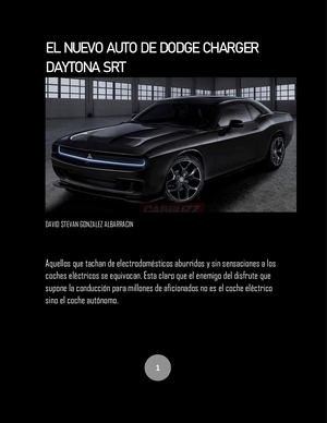 El Nuevo Auto De Dodge Charger Daytona Srt 2,0