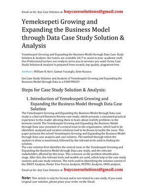 Yemeksepeti Growing And Expanding The Business Model Through Data Case Study Solution Analysis