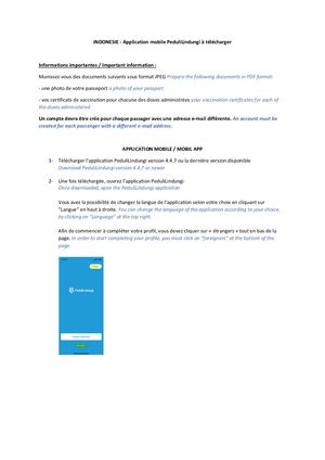 Tutoriel - Application mobile PeduliLindungi