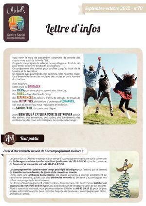 Lettre Infos Septembre Octobre 2022