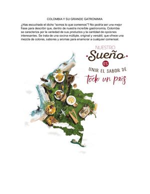 Colombia Y Su Grande Gatronimia