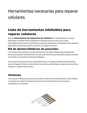 Herramientas basicas para reparar un celular