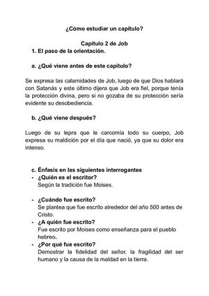 Cómo Estudiar Un Capítulo