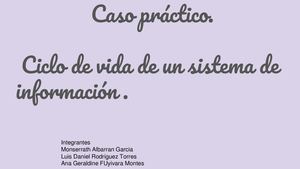 Caso Practico Ciclo De Vida De Un Sistema De Información