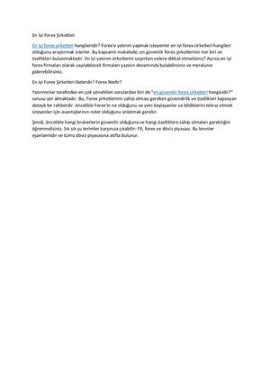 En Iyi Forex şIrketleri