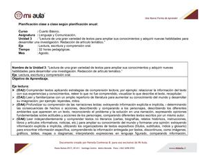 PLANIFICACION CLASE A CLASE MES AGOSTO LENGUAJE 4TO BASICO 93494 20220903 20200403 172349