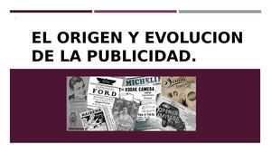 Publicidad 1 Origen Y Evolución De La Publiciadad