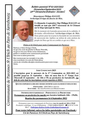 Bulletin Paroissial 42 2021 2022