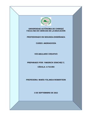 Vocabulario Creativo