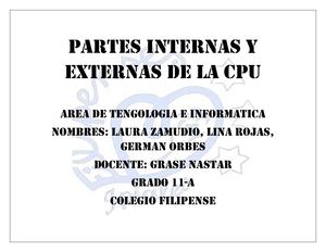 Partes Internas Y Externas De La Cpu