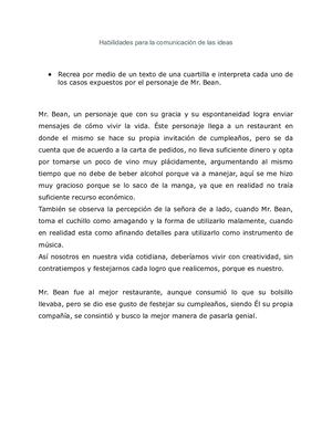 Habilidades Para La Comunicación De Las Ideas