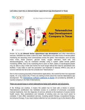 Let’s take a look into on demand doctor appointment app development in Texas