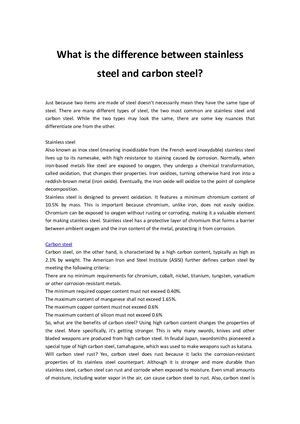 Calaméo - Difference Between Stainless Steel And Carbon Steel