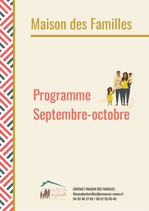 Programme Maison des familles septembre-octobre