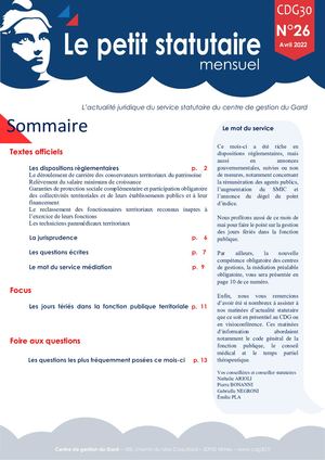 Le Petit Statutaire Avril 2022