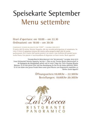Speisekarte Settembre 2022