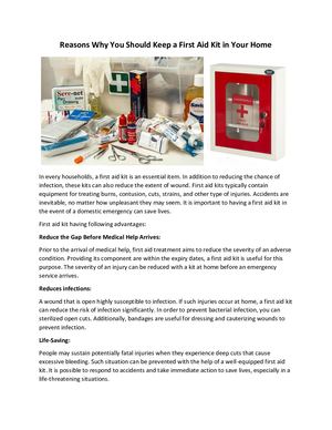Calaméo - Reasons Why You Should Keep a First Aid Kit in Your Home
