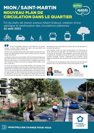 Plan de circulation Mion/ Saint Martin à compter  du 22/08/2022