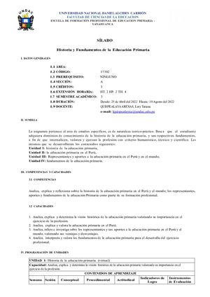 Silabo Historia Y Fundamentos