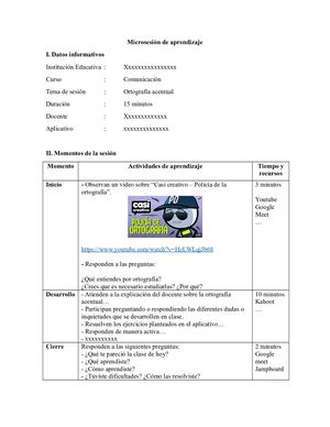 Microsesión De Aprendizaje (Ejemplo)