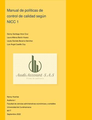 Manual De Políticas De Control De Calidad Nicc 1