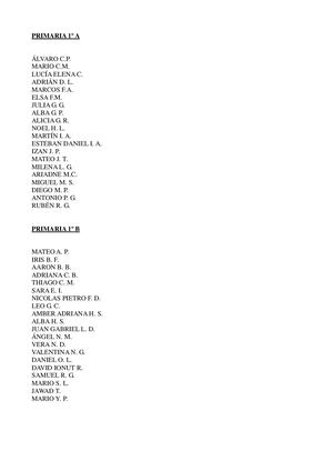 LISTAS 1º Primaria