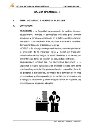 Hi Seguridad E Higiene 1