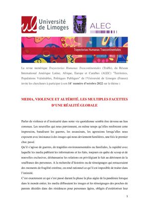 TraHs Nouvelle date Oct 2022