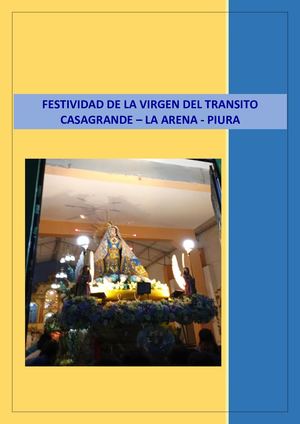 Festividad De La Virgen Del Transito Casagrande La Arena