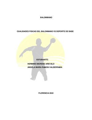 Cualidades Fisicas Del Balonmano Vs Deporte De Base