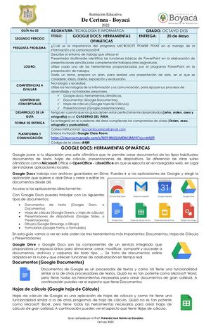 Calaméo - 8vo 02 Guía 05 Google Docs Aplicaciones Ofimáticas