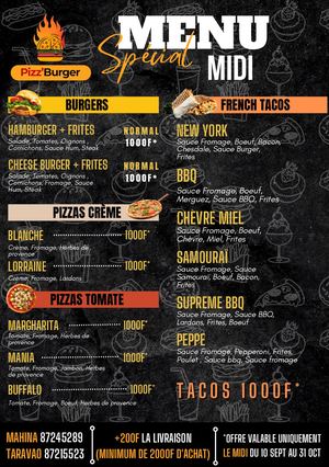 Menu Midi Tft sept