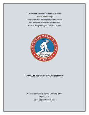 Manual de Técnicas Gestalt y Rogeriana