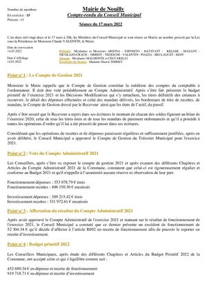 Compte Rendu Cm Du 17 03 22