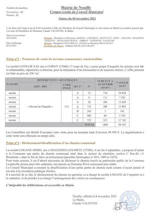 Compte Rendu Cm Du 4 11 21