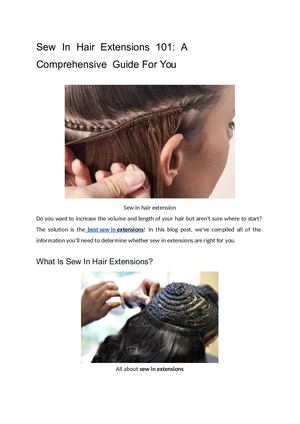 Sew In Hair Extensions 101 A Comprehensive Guide For You