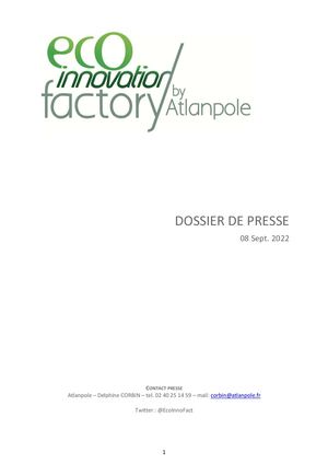 Dossier de presse Eco Innovation Factory 10
