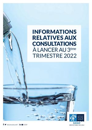 Informations relatives aux consultations à lancer au 3ème trimestre 2022