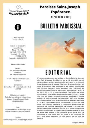 Bulletin St Joseph Septembre 2022