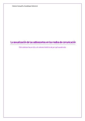 Sexualizacion De Las Mujeres En Los Medios