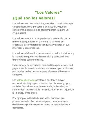 Los Valores